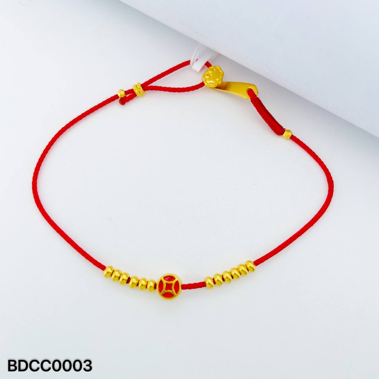 BEAD COPPER COIN 足金铜钱吊坠 (红绳手串)