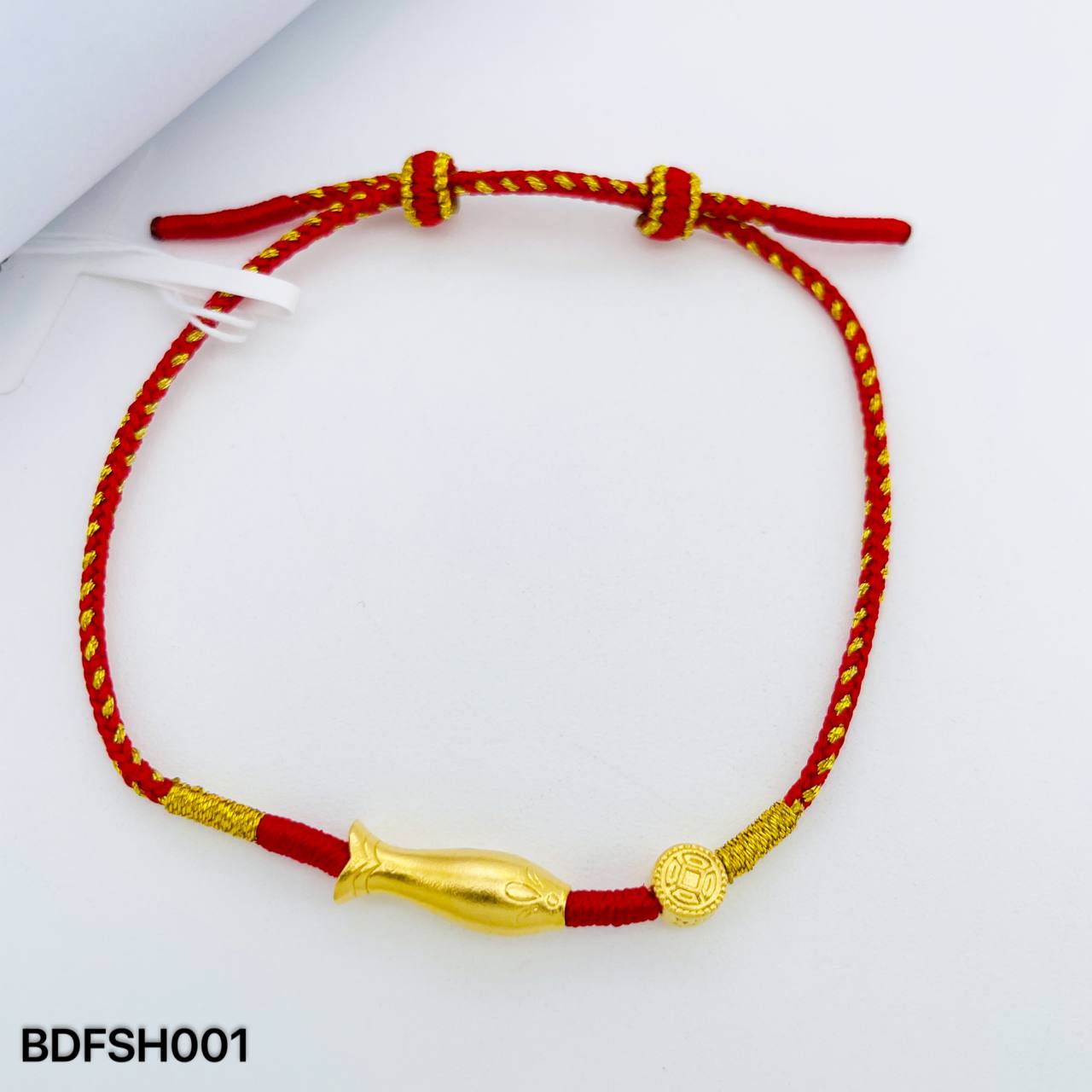 BEAD FISH 足金鱼吊坠 （红绳手串）