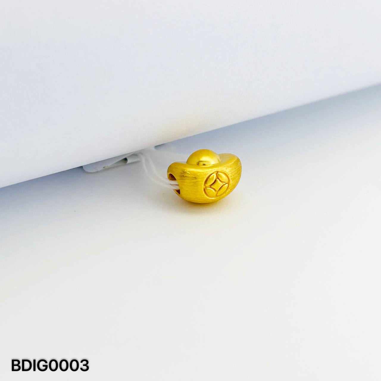 BEAD INGOT 足金拉丝元宝吊坠