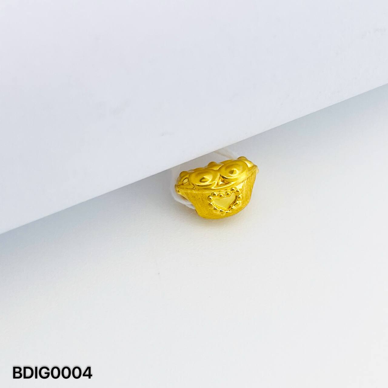 BEAD INGOT 足金拉丝元宝吊坠
