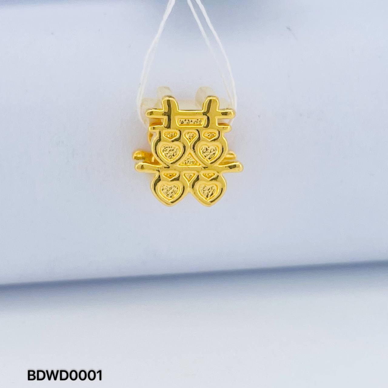 BEAD WEDDING 硬金囍字隔离珠吊坠