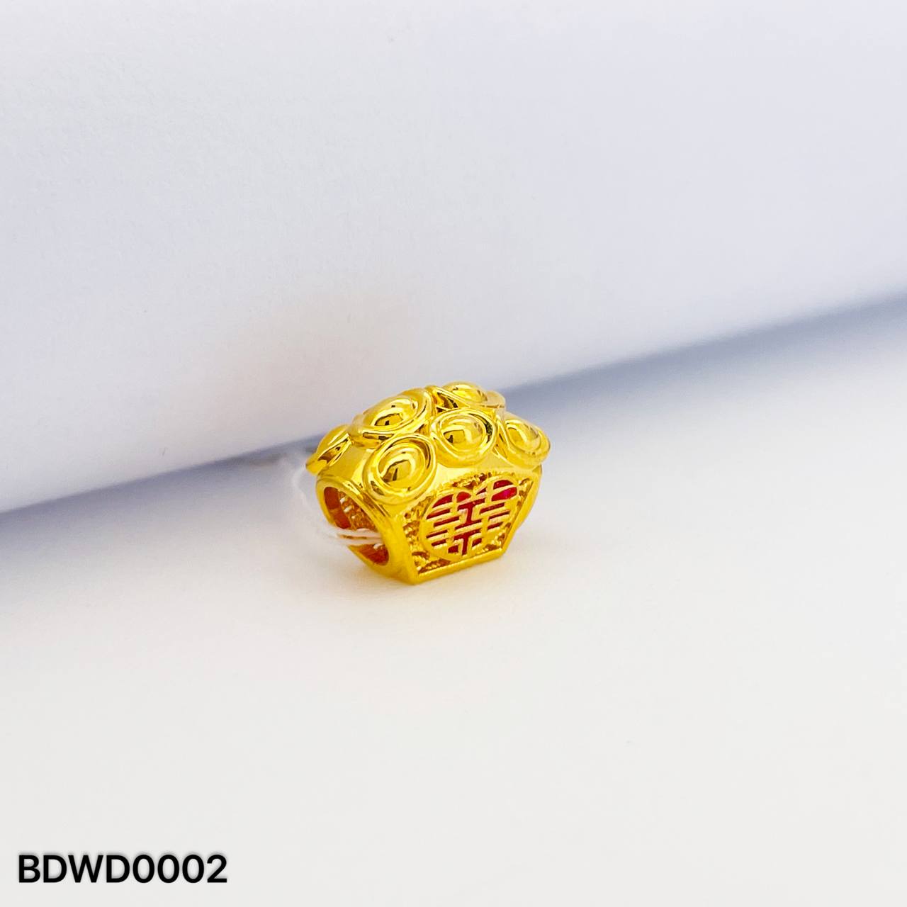 BEAD WEDDING 硬金囍字元宝隔离珠吊坠