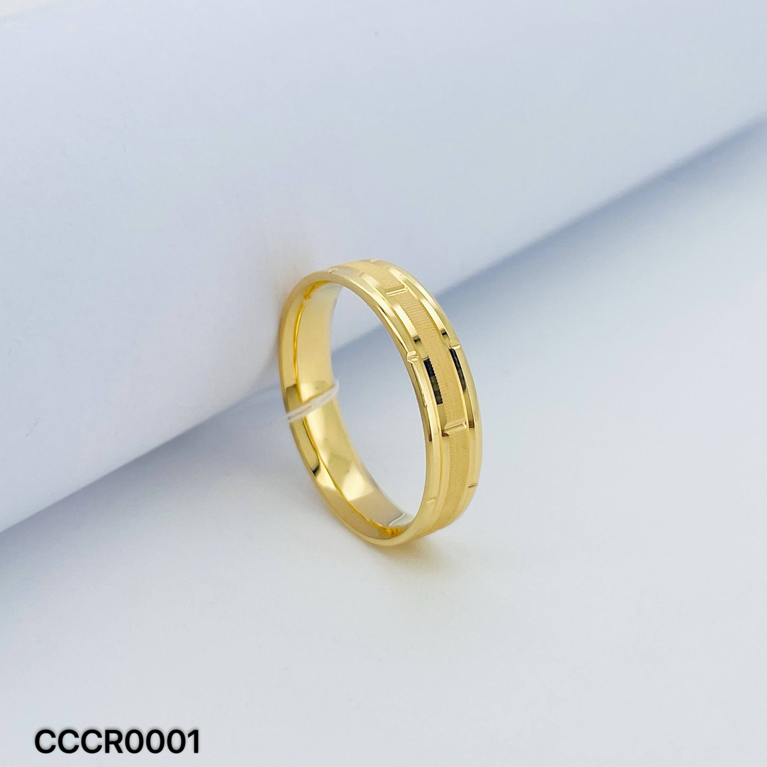 CC COMFORT RING (ITALIA) 方块拉丝戒指