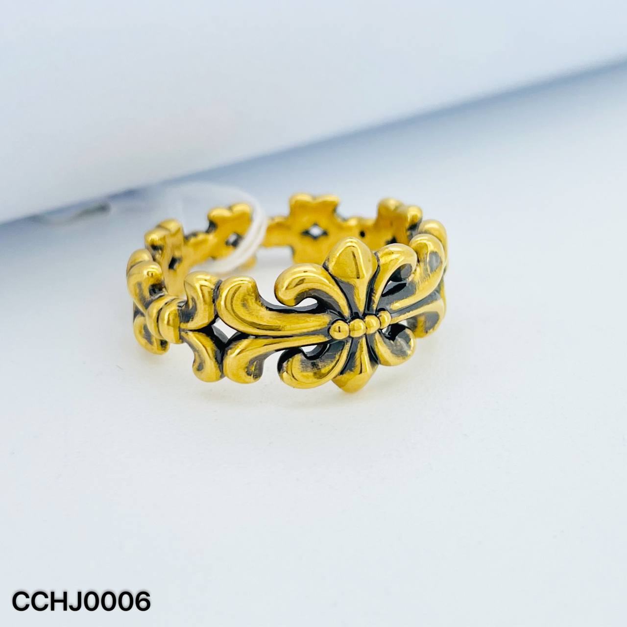 CC FESYEN CHROME HEARTS 黑金永恒之心戒指