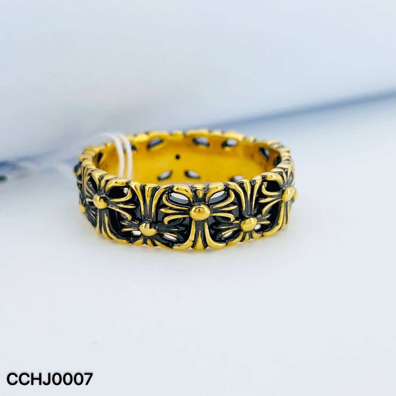 CC FESYEN CHROME HEARTS 黑金永恒之心戒指
