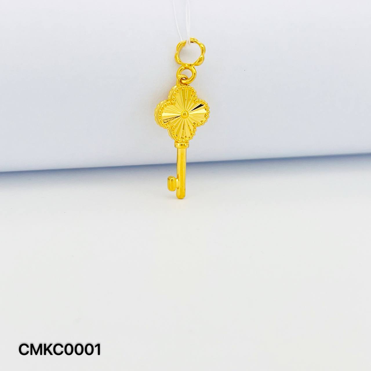CHARM KUNCI CLOVER硬金 四叶草钥匙吊坠