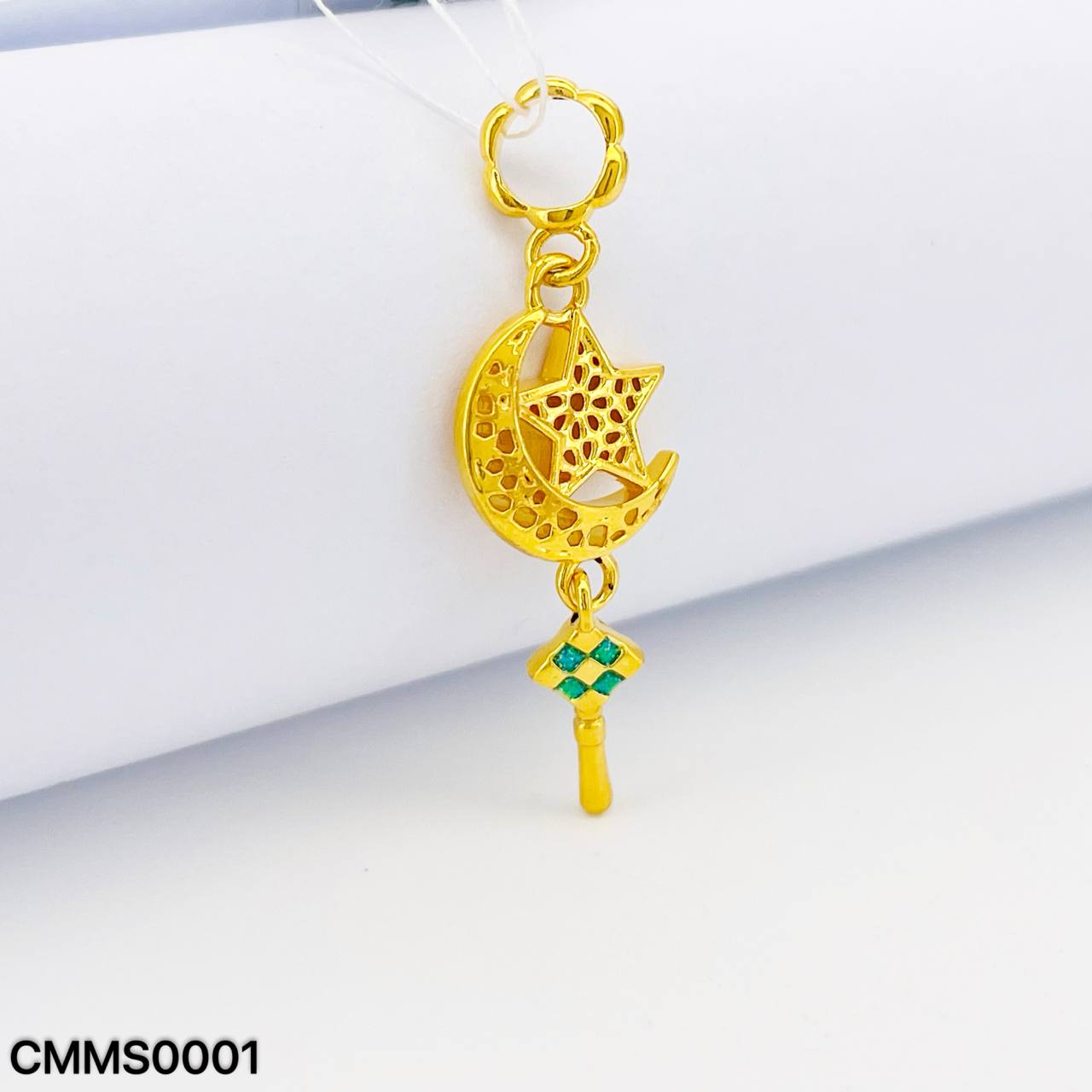 CHARM MOON STAR 硬金月亮星星吊坠
