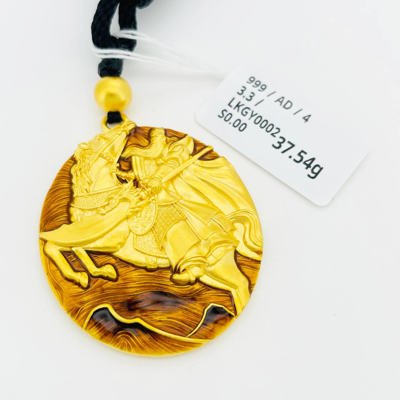 LOKET GUANYU 足金关公吊坠