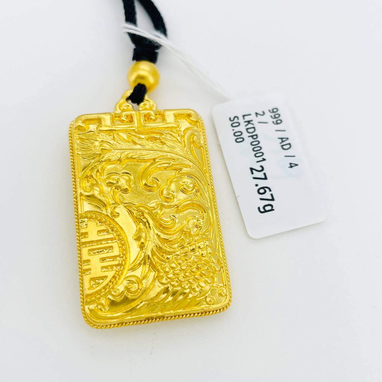 LOKET DRAGON PHOENIX 足金龙凤吊坠