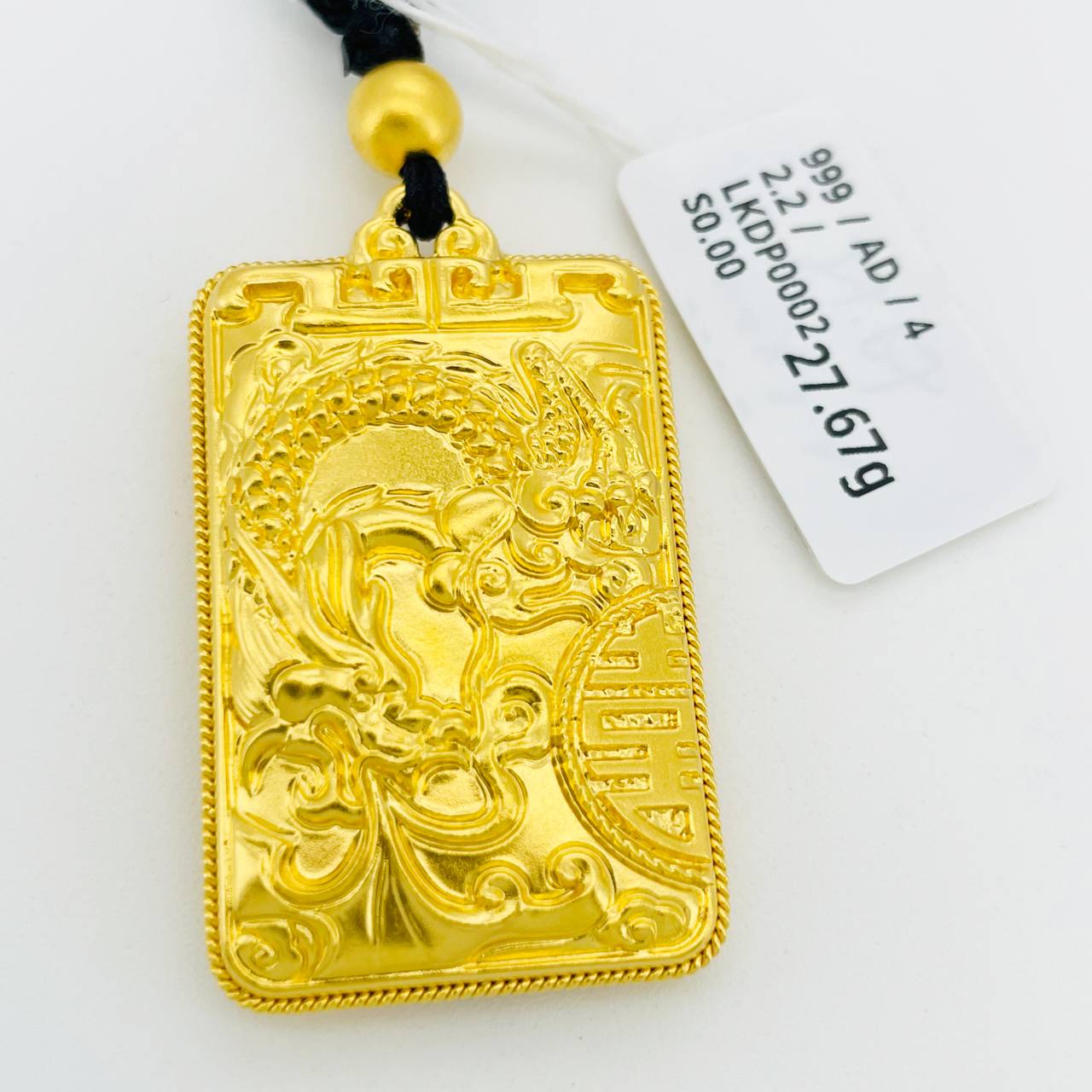 LOKET DRAGON PHOENIX 足金龙凤吊坠