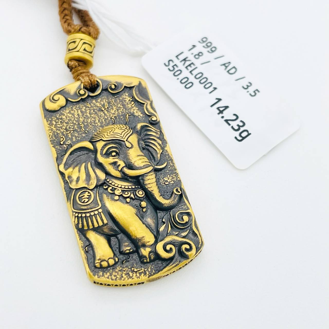 LOKET ELEPHANT 足金黑金大象吊坠
