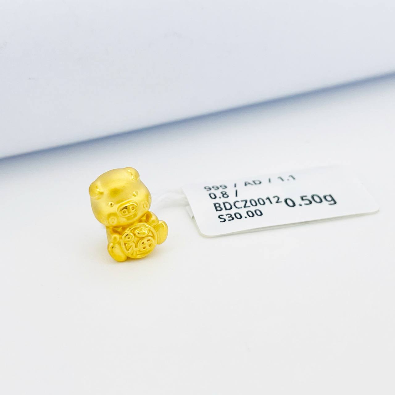 BEAD CHINESE ZODIAC 足金十二生肖吊坠(猪)