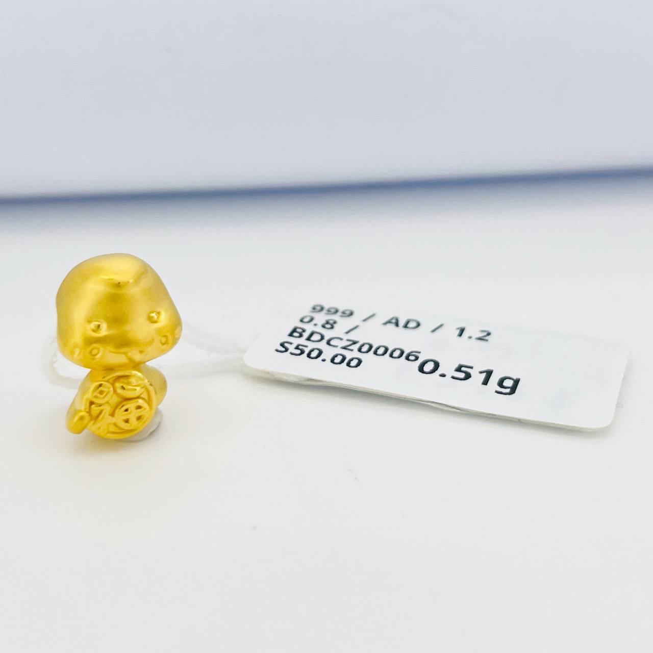 BEAD CHINESE ZODIAC 足金十二生肖吊坠(蛇)