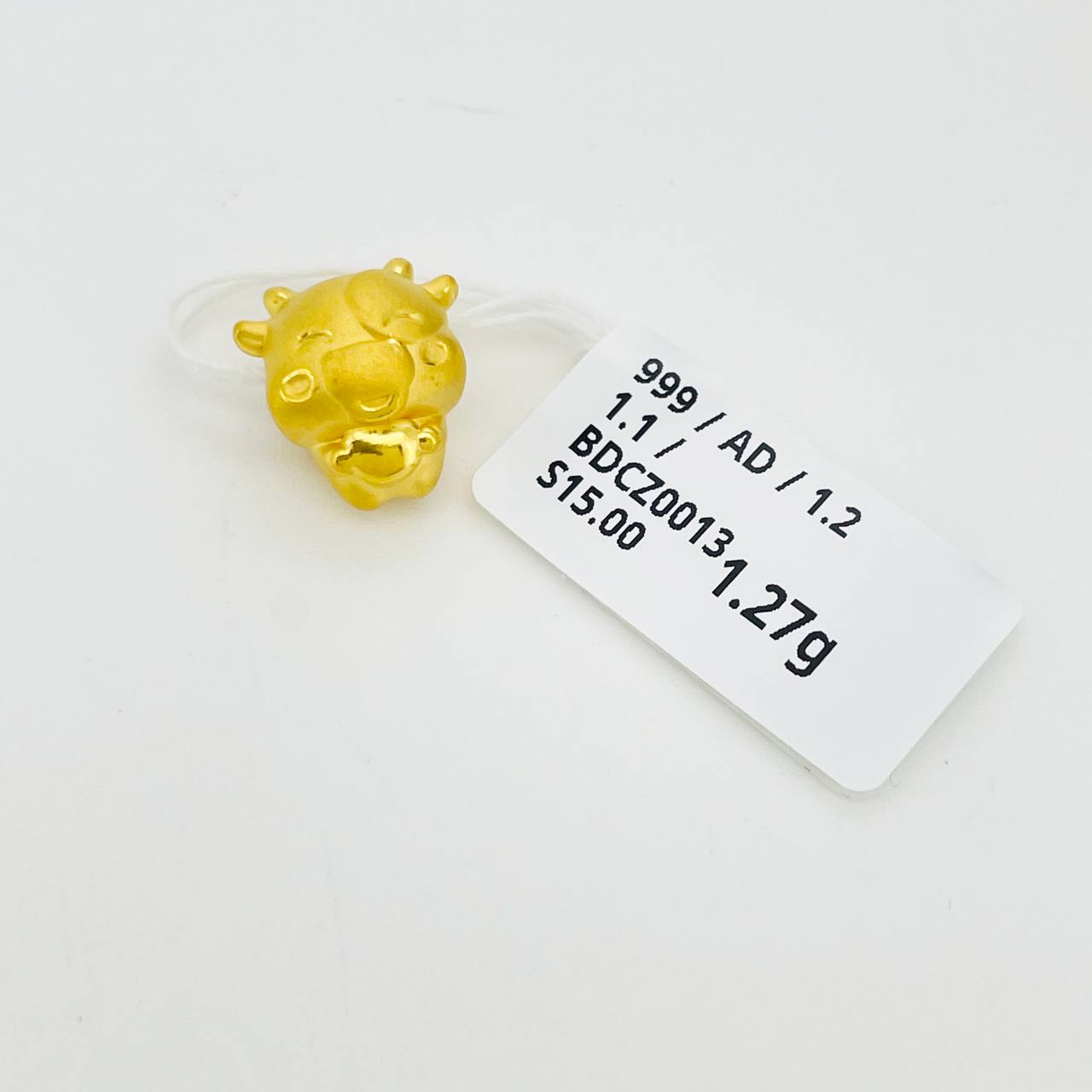 BEAD CHINESE ZODIAC 足金十二生肖吊坠(兔） thumbnail 2