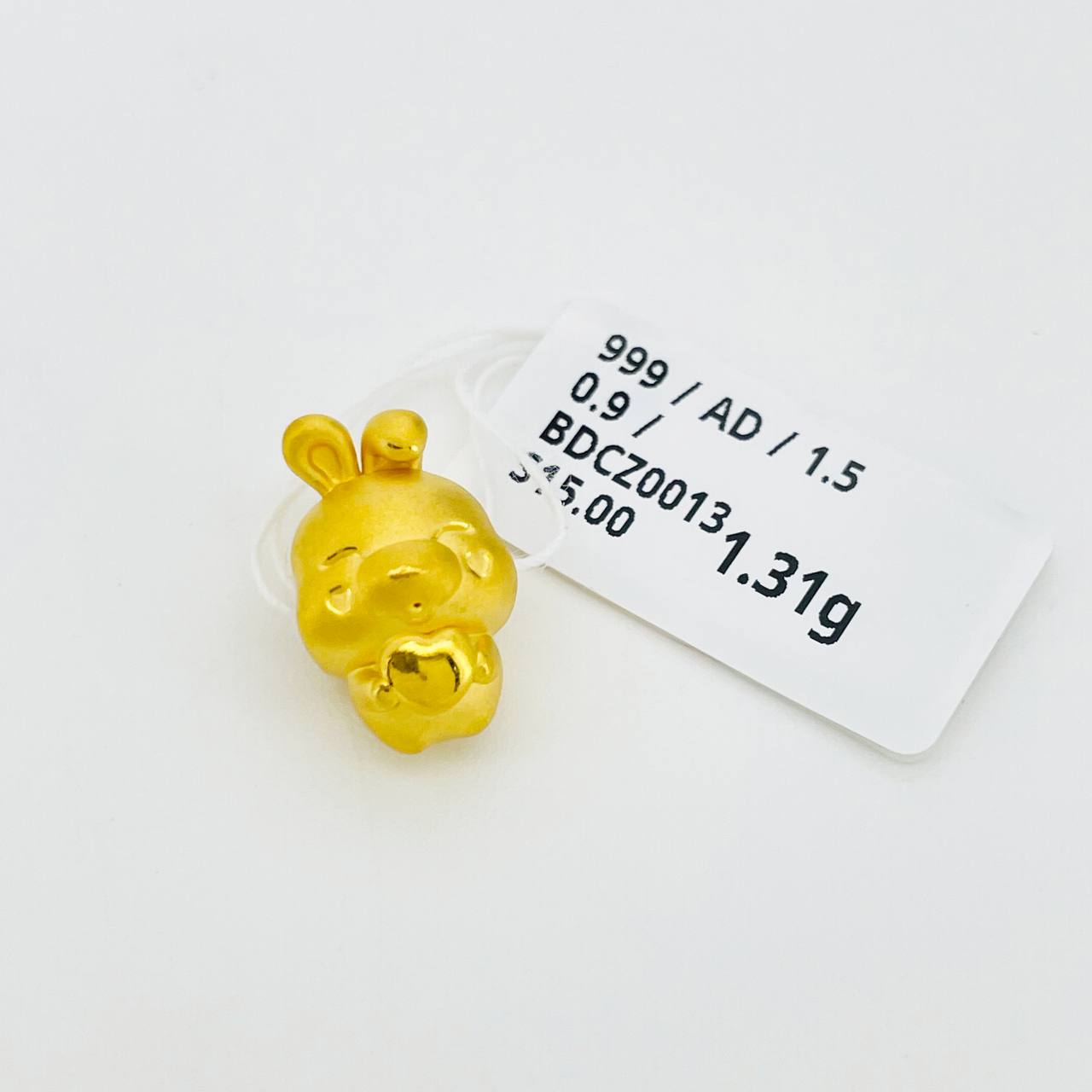 BEAD CHINESE ZODIAC 足金十二生肖吊坠(兔） thumbnail 5