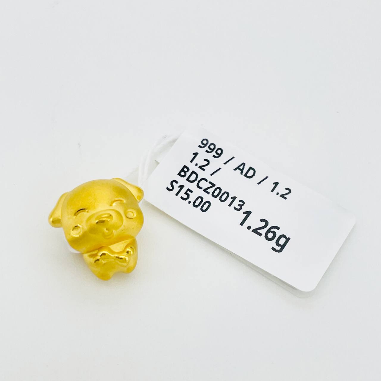 BEAD CHINESE ZODIAC 足金十二生肖吊坠(兔） thumbnail 3