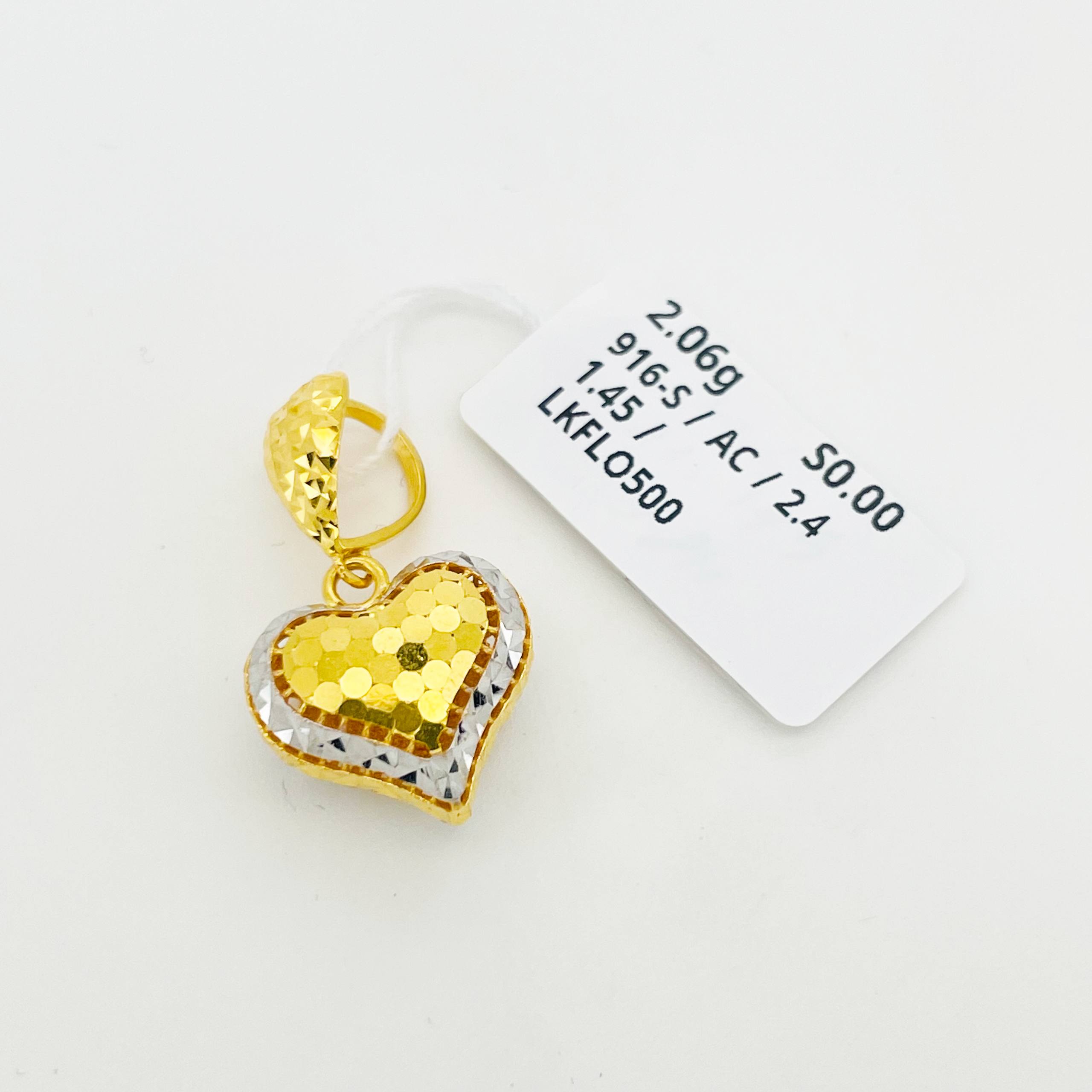 LOKET FESYEN LOVE 2C 爱心吊坠