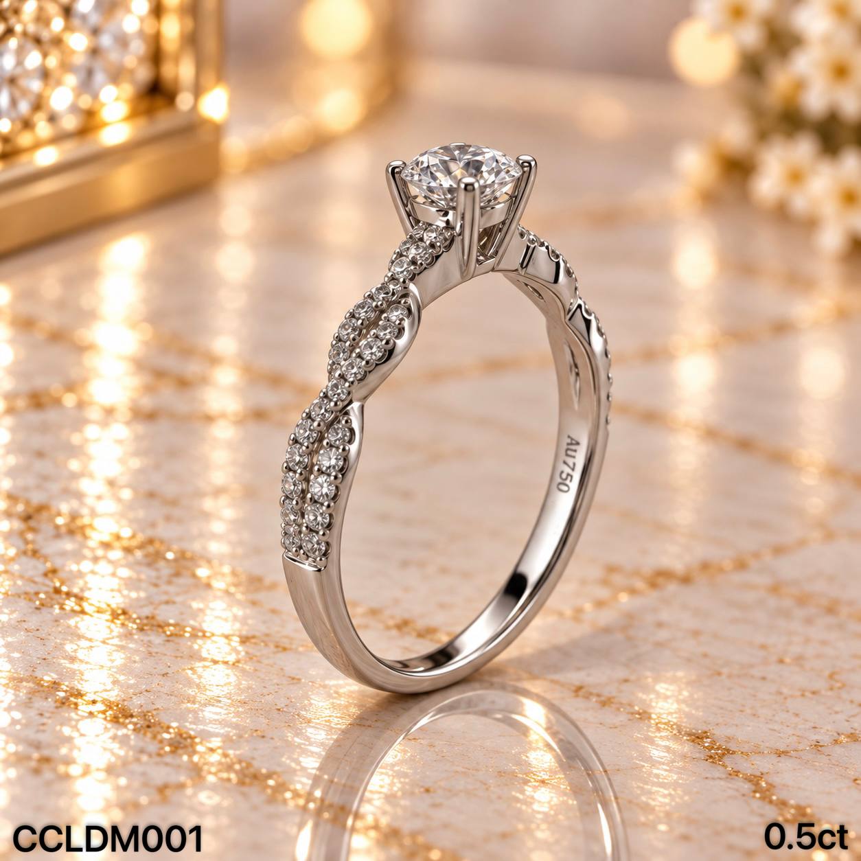 CC LAB GROWN DIAMOND 围镶款四爪培育钻戒 thumbnail 2