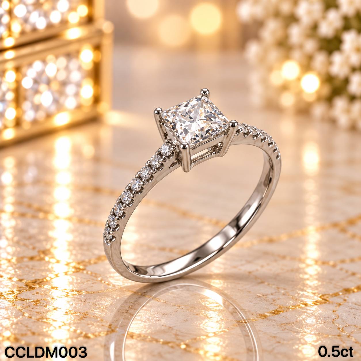 CC LAB GROWN DIAMOND 围镶款四爪培育钻戒