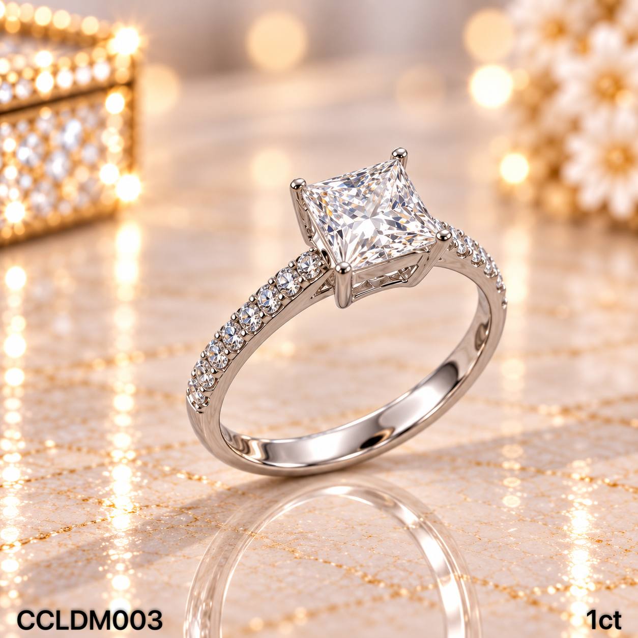 CC LAB GROWN DIAMOND 围镶款四爪培育钻戒 thumbnail 5
