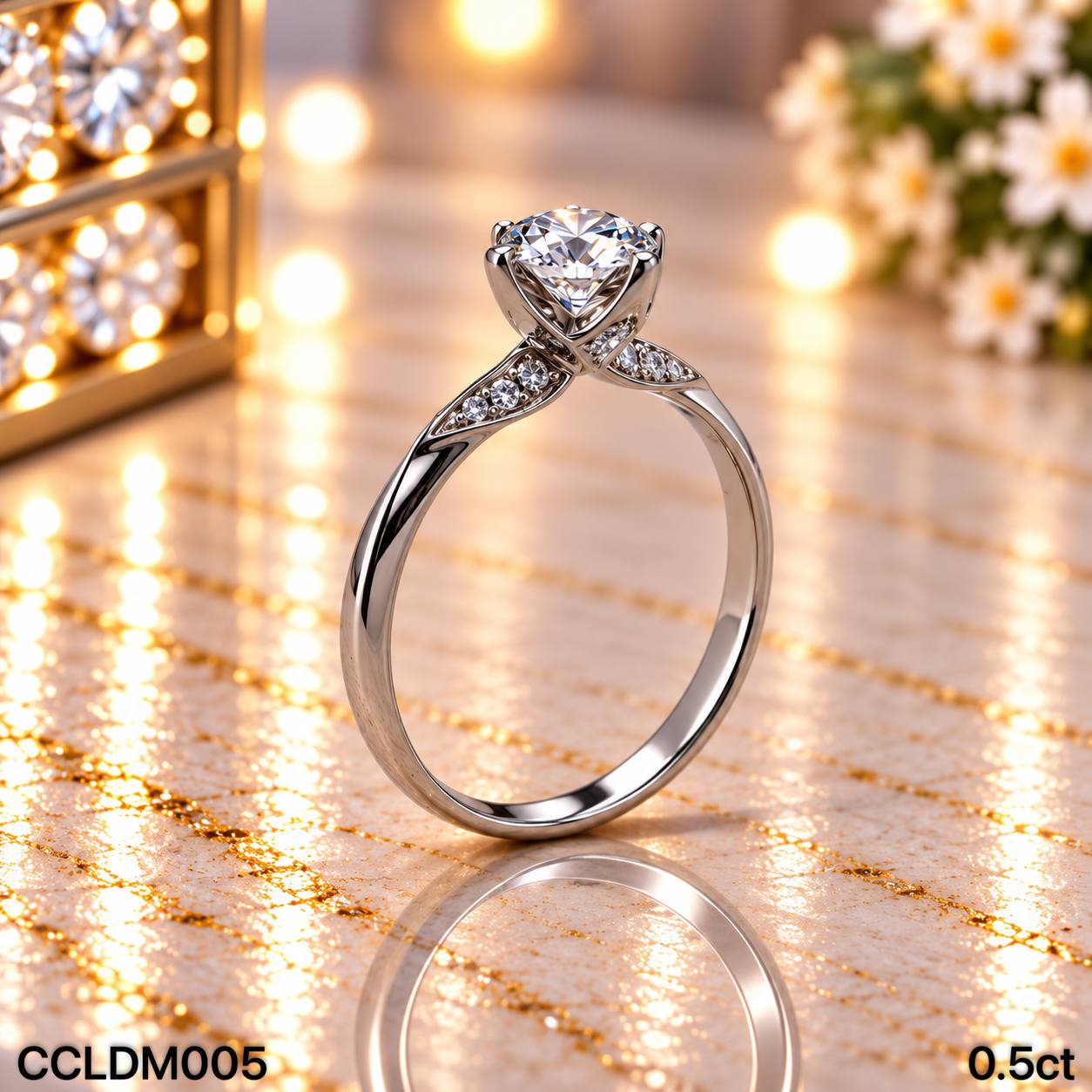 CC LAB GROWN DIAMOND 围镶款四爪培育钻戒