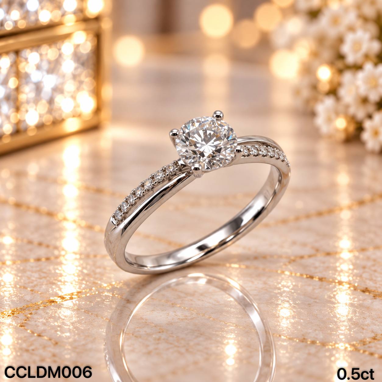 CC LAB GROWN DIAMOND 围镶款四爪培育钻戒 thumbnail 4