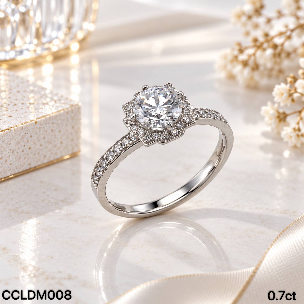 CC LAB GROWN DIAMOND 围镶款四爪培育钻戒 thumbnail 4