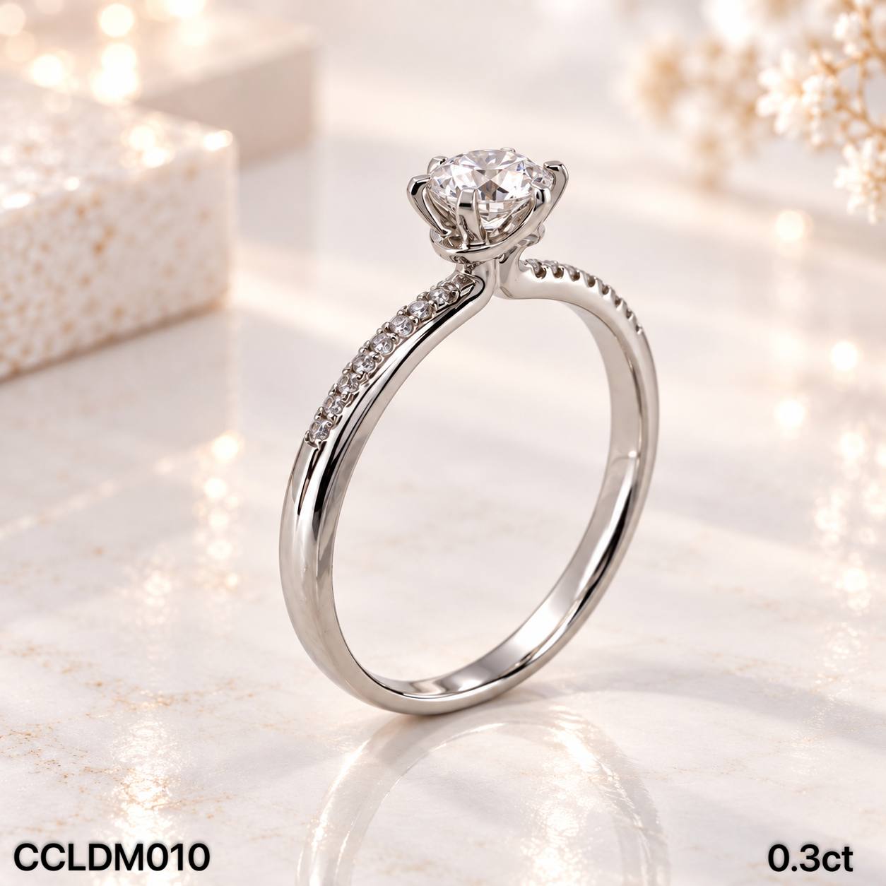 CC LAB GROWN DIAMOND 围镶款六爪培育钻戒 thumbnail 2