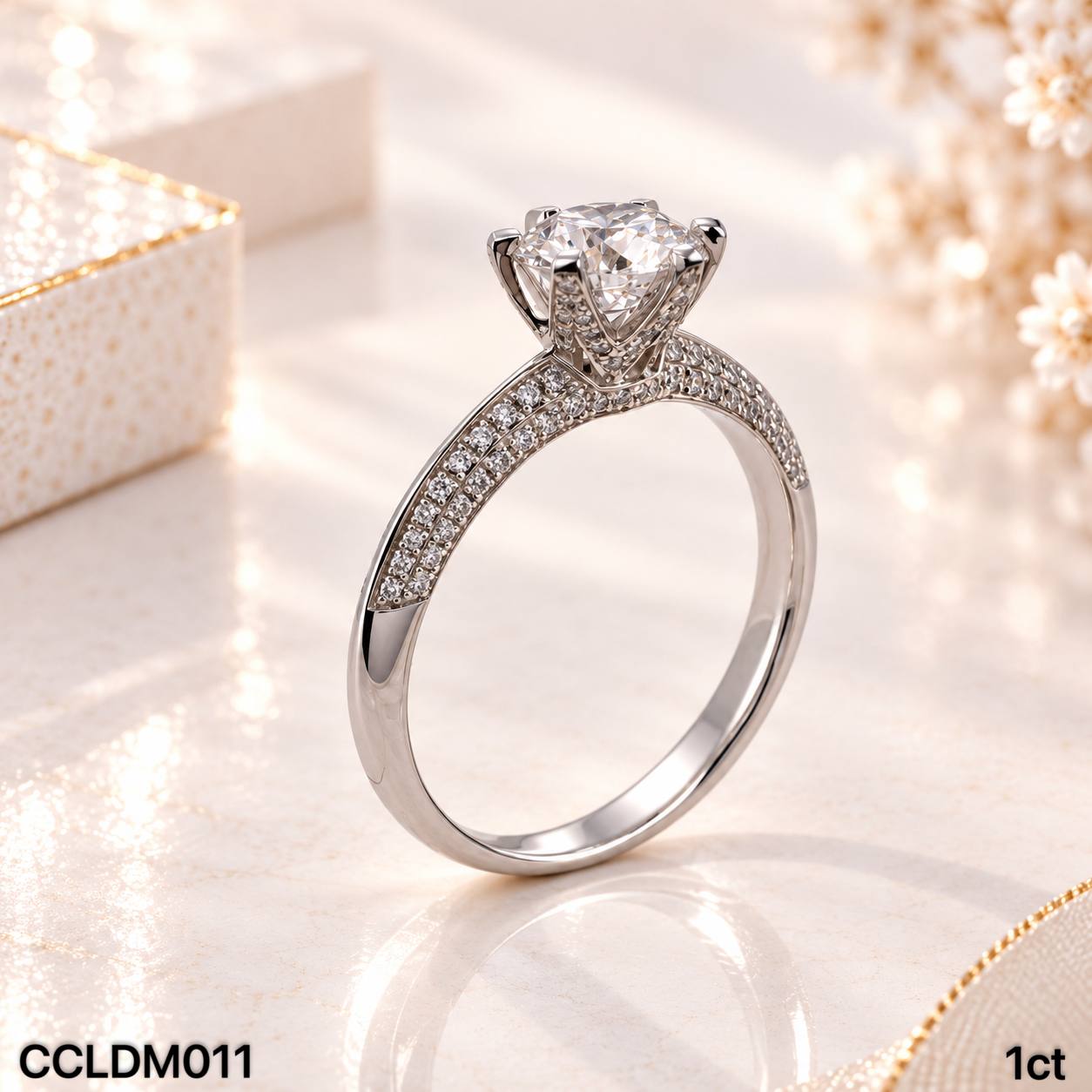 CC LAB GROWN DIAMOND 围镶款六爪培育钻戒