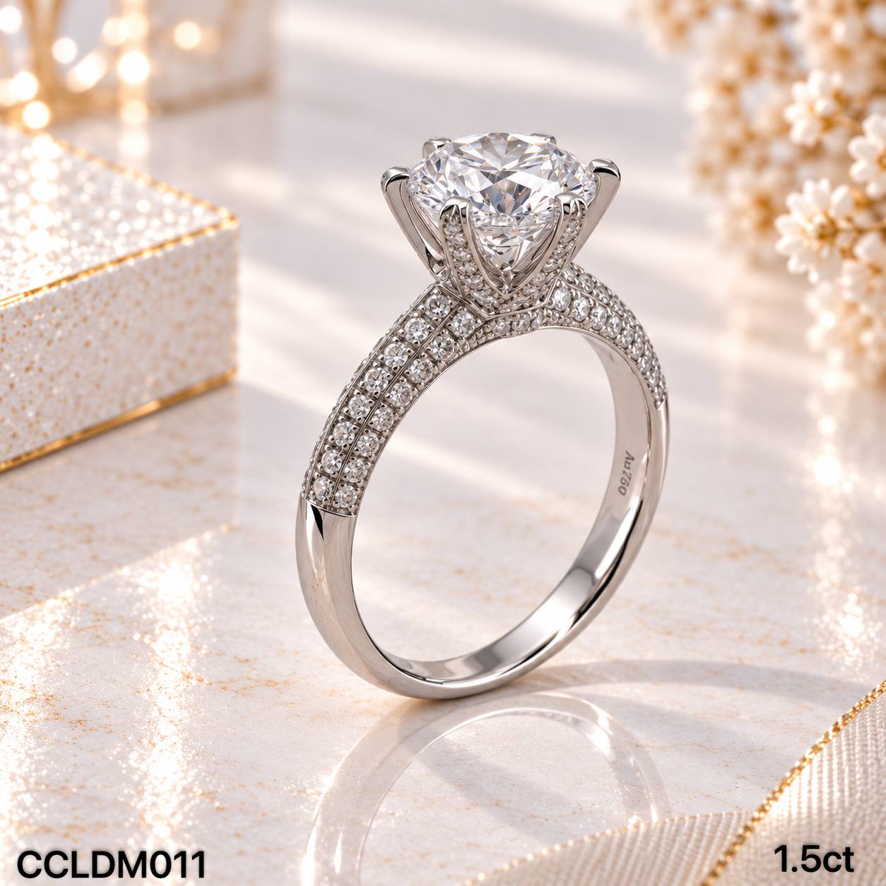 CC LAB GROWN DIAMOND 围镶款六爪培育钻戒 thumbnail 3