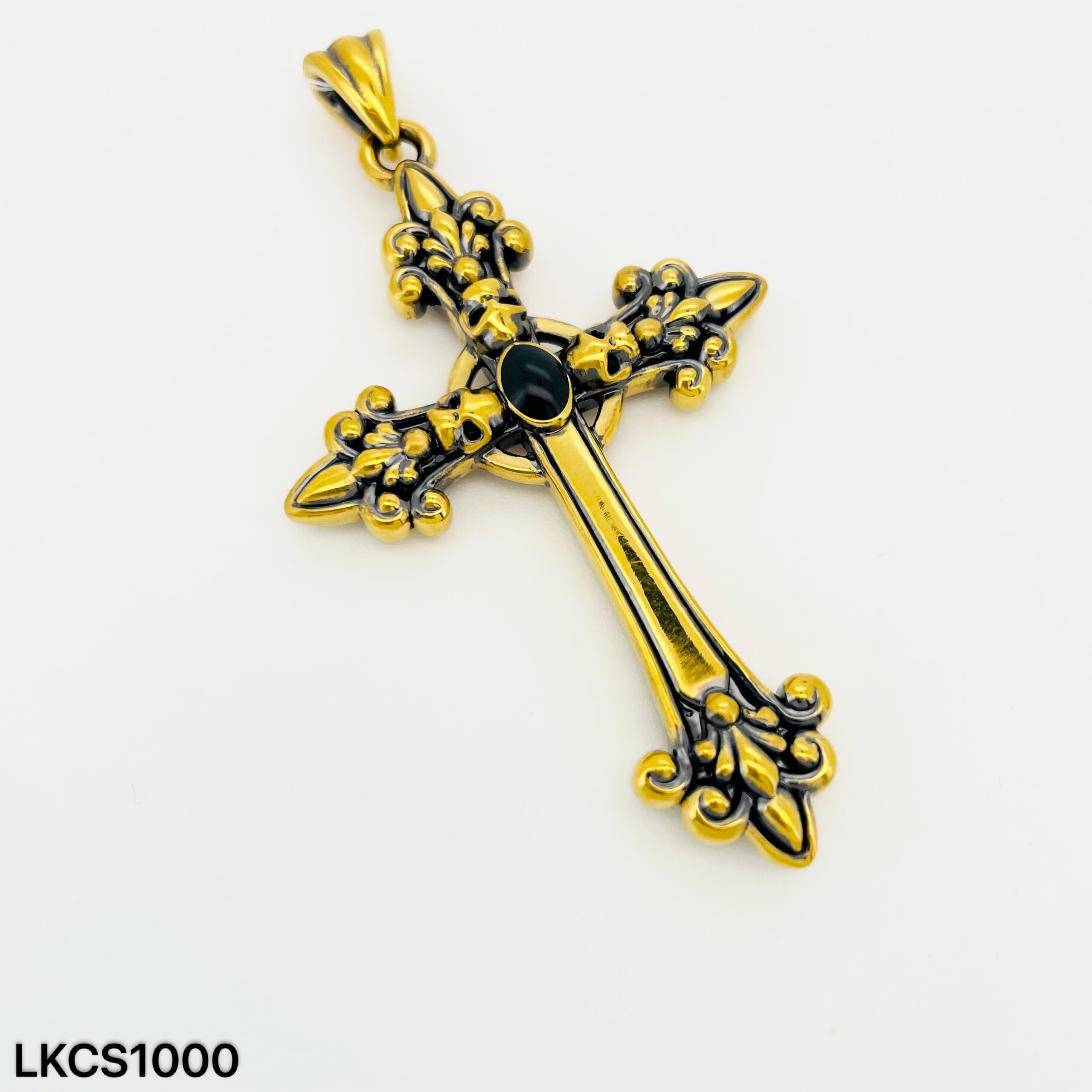 LOKET CROSS 黑金十字架吊坠
