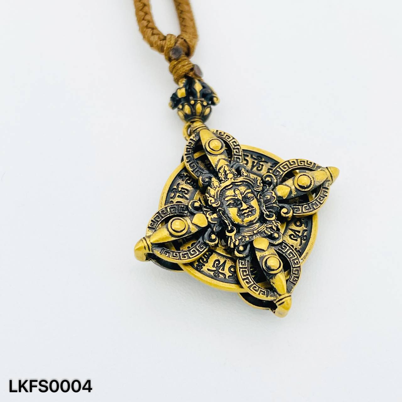 LOKET FESYEN 足金黑金十字金刚杵吊坠