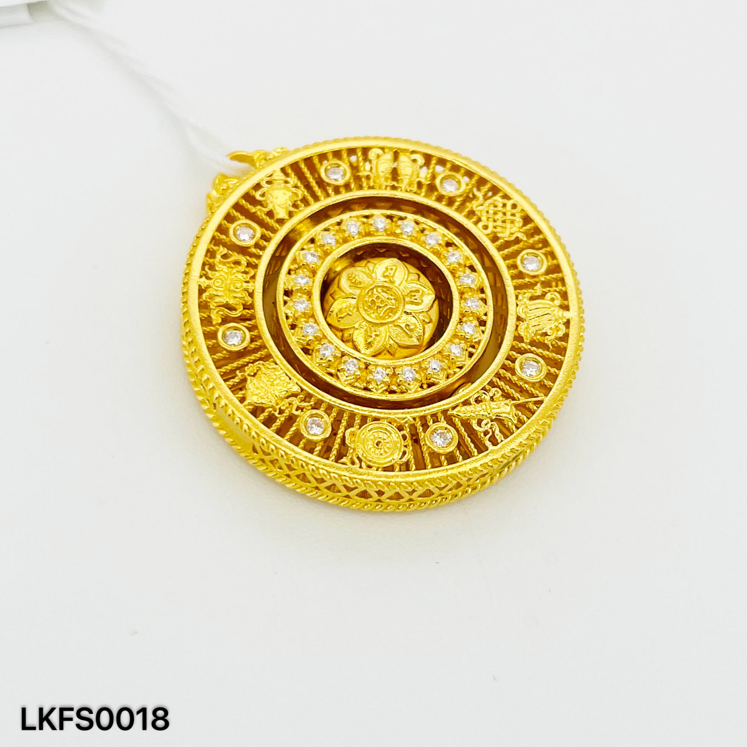 LOKET FESYEN 足金旋转八宝罗盘吊坠