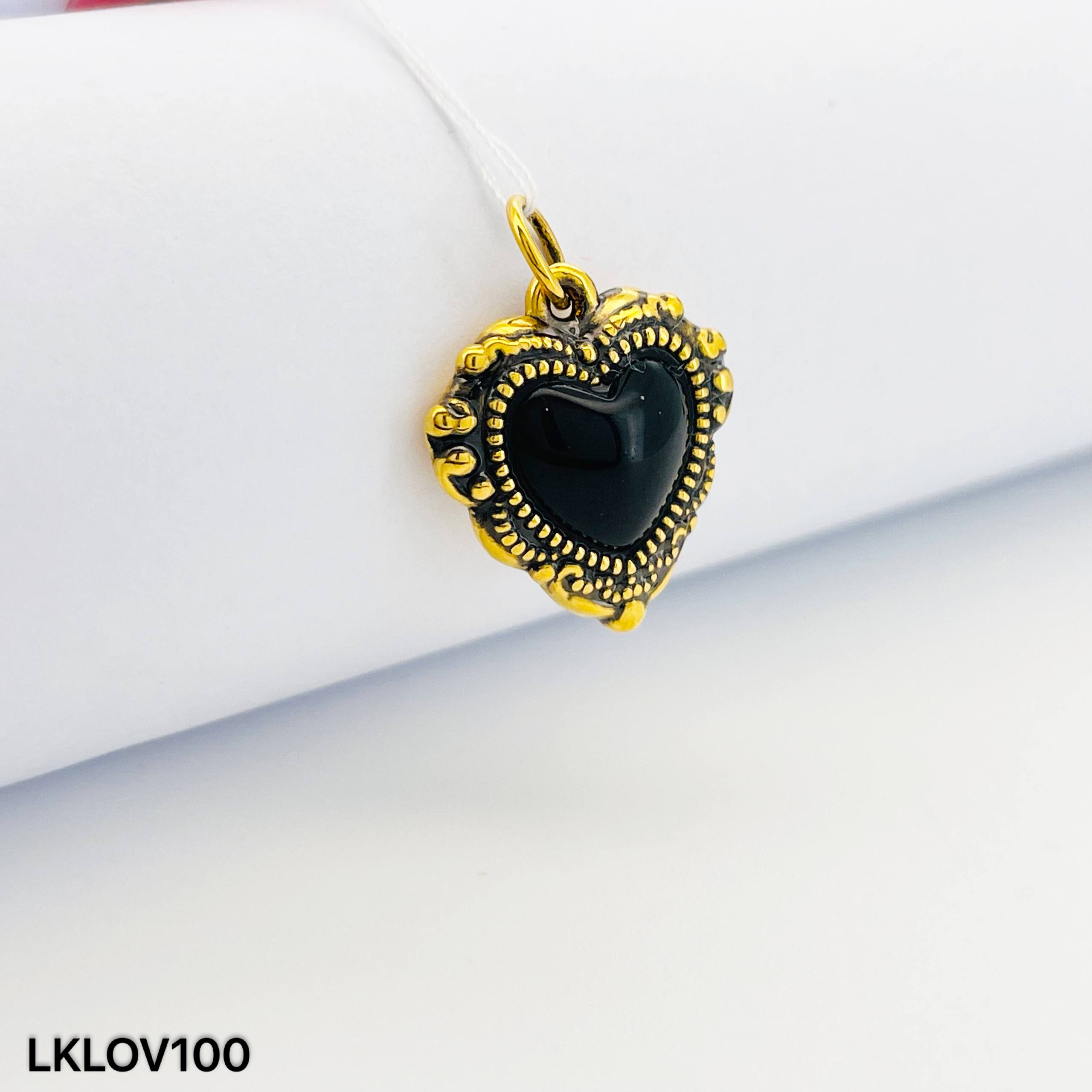 LOKET FESYEN LOVE 黑金爱心吊坠