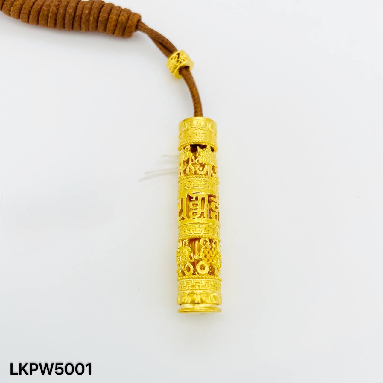 LOKET PRAYER WHERL 足金六字真言转经筒吊坠