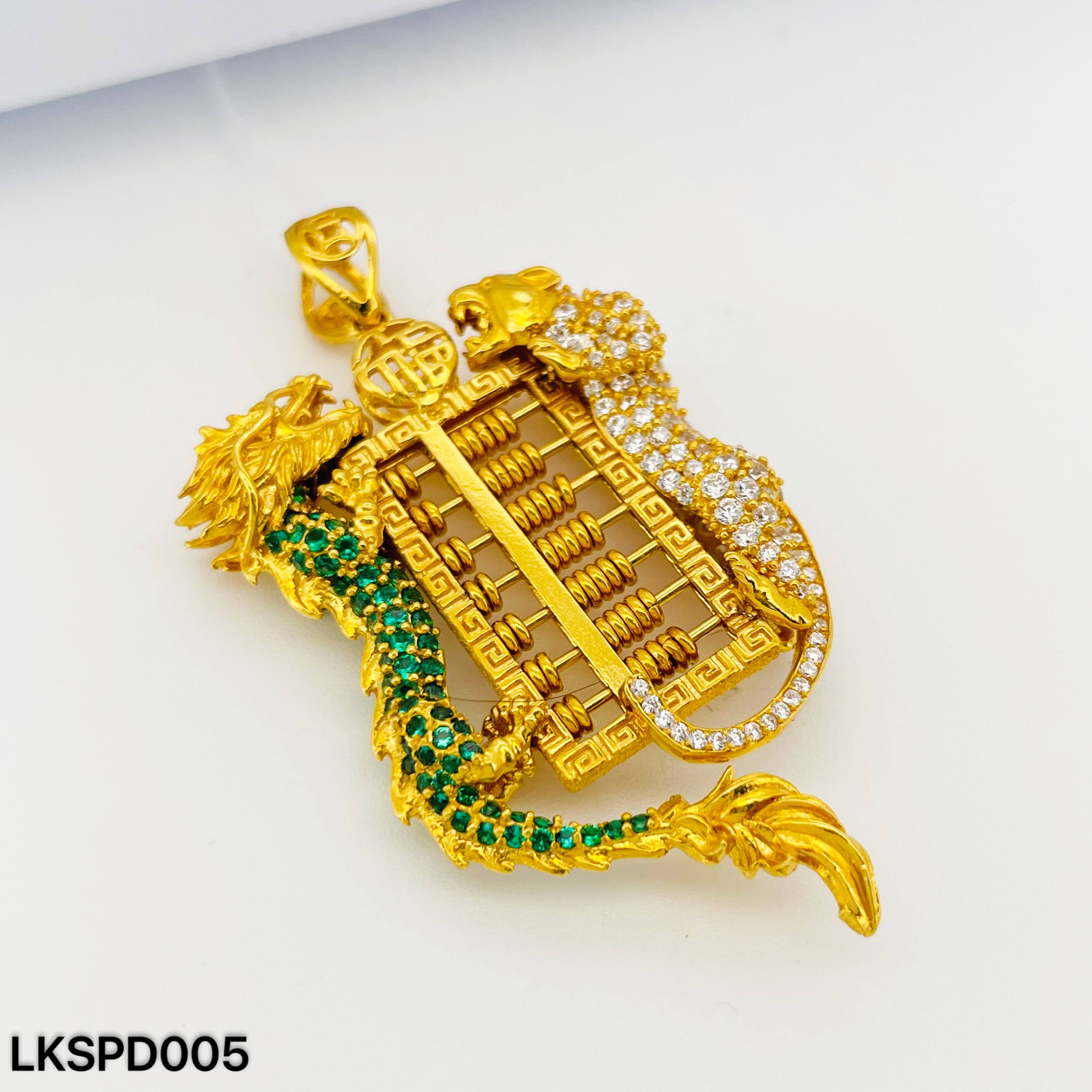LOKET SEMPOA DRAGON 左青龙右白虎算盘吊坠