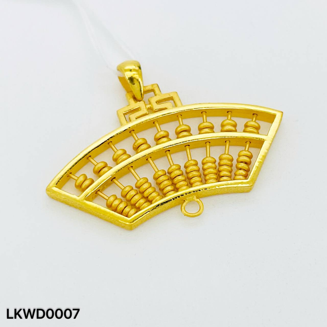 LOKET WEDDING 足金算盘扇子吊坠(婚庆九宝)