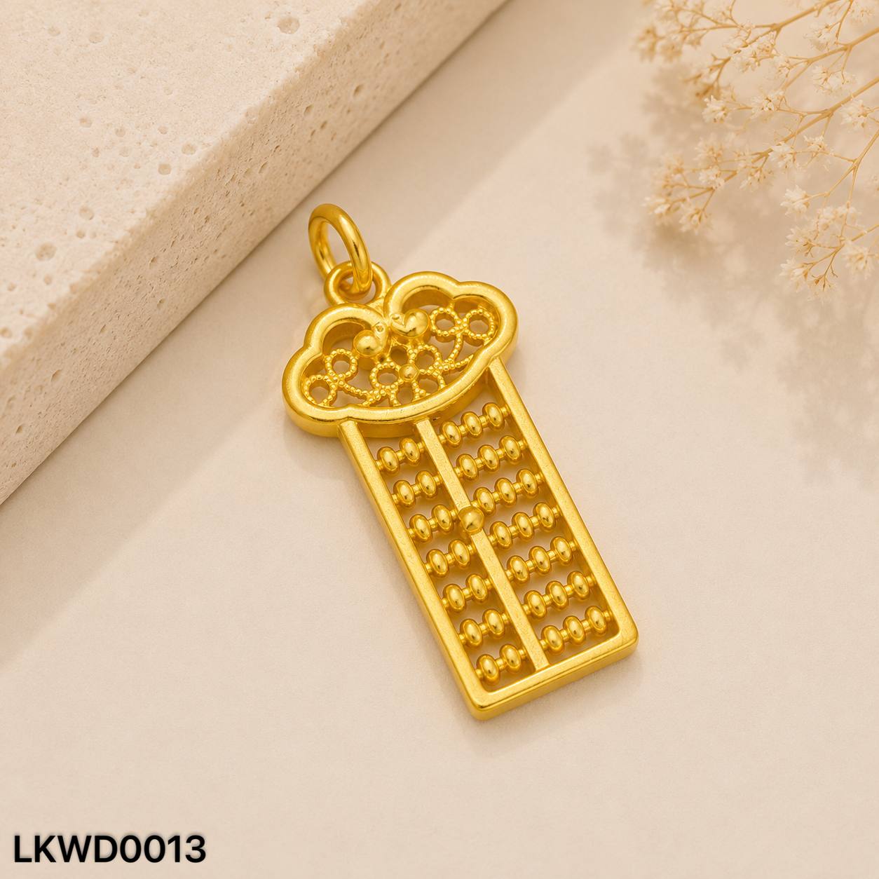 LOKET WEDDING 足金算盘吊坠（婚庆九宝）
