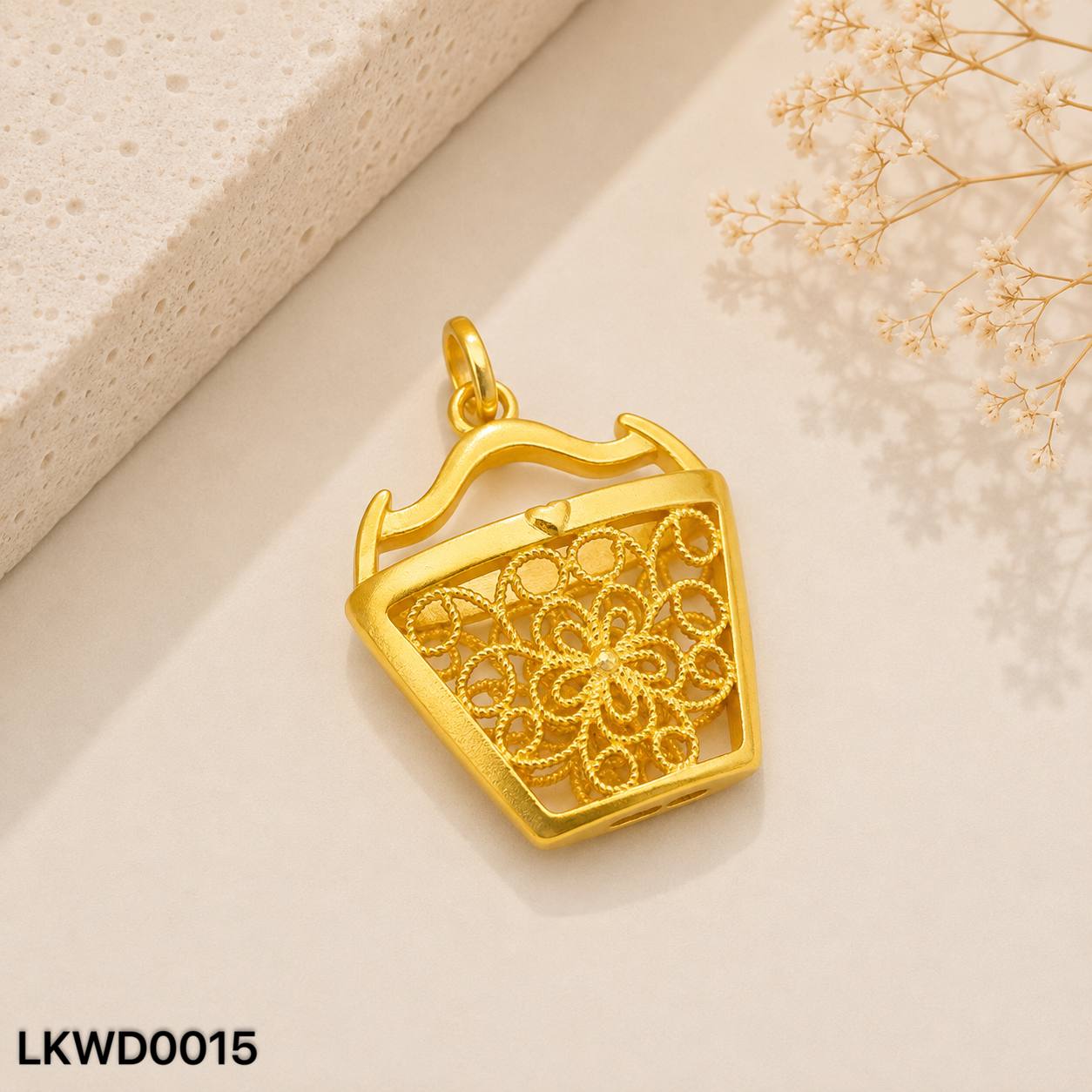 LOKET WEDDING 足金金斗吊坠（婚庆九宝）