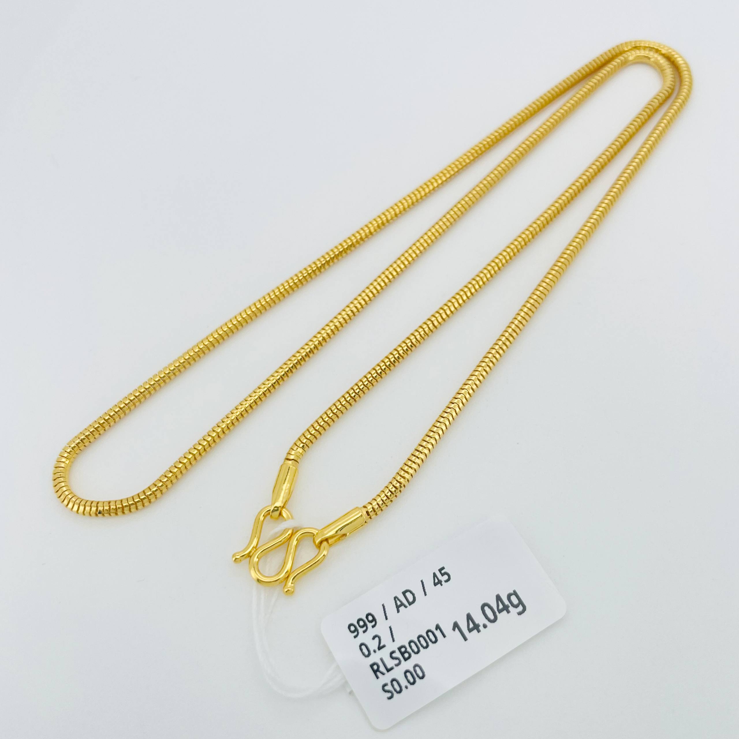 RL SNAKE BONE 足金蛇骨项链(圆身)