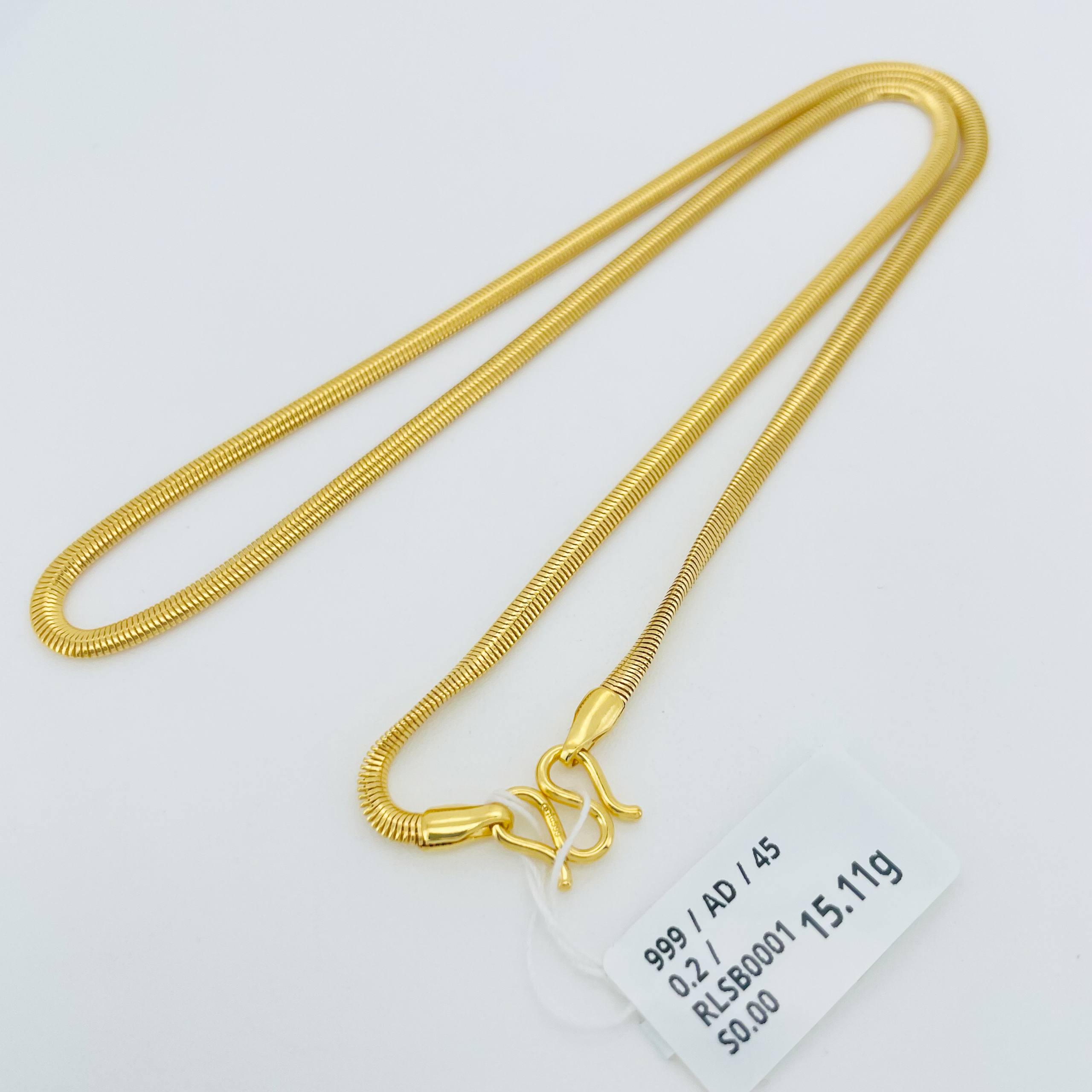 RL SNAKE BONE 足金蛇骨项链（圆身） thumbnail 2