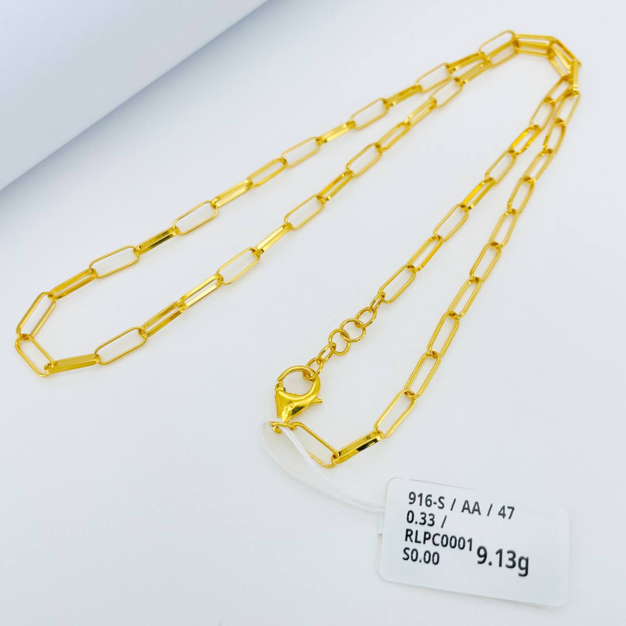 RL PAPER CLIP 回纹针项链