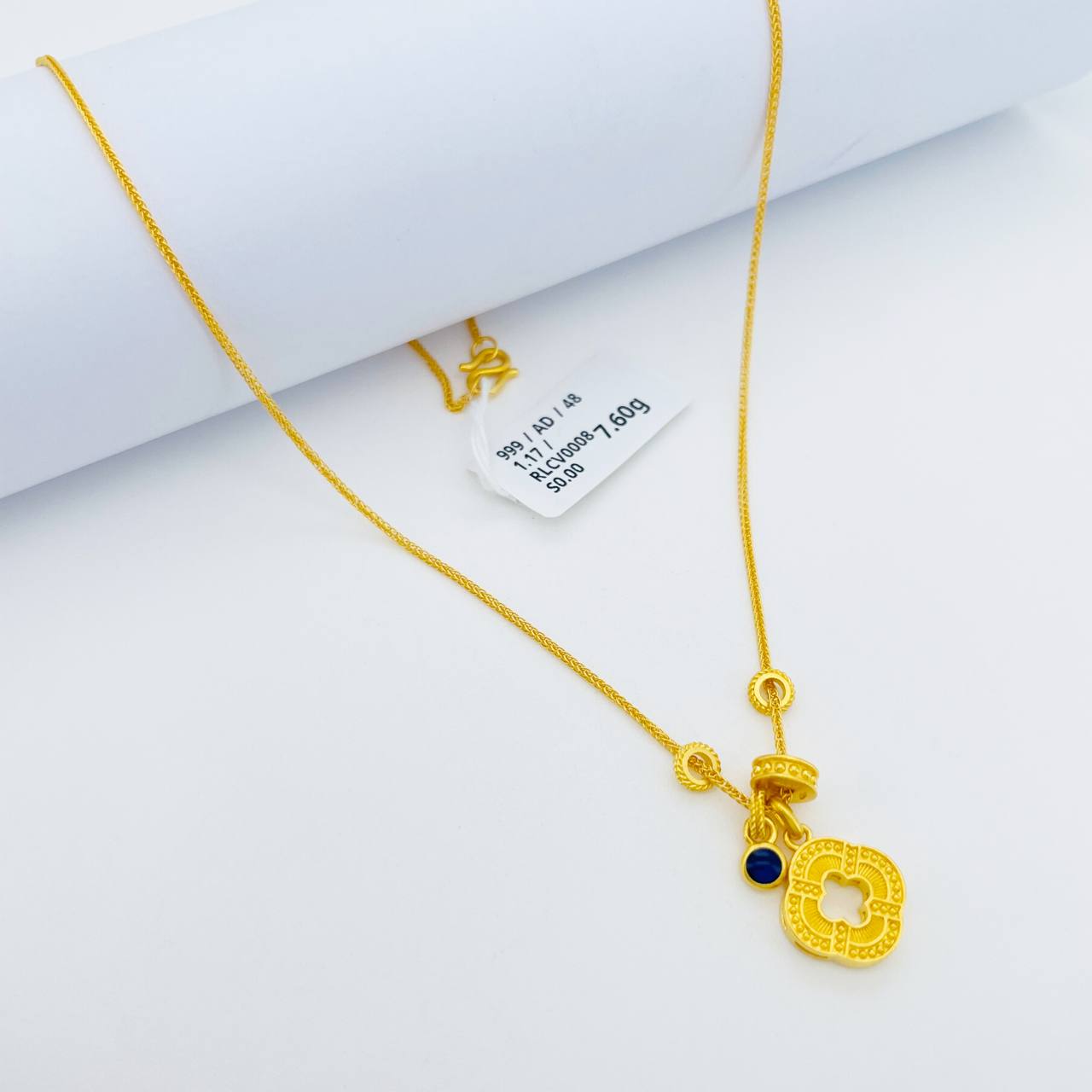 RL CLOVER 足金四叶草套链