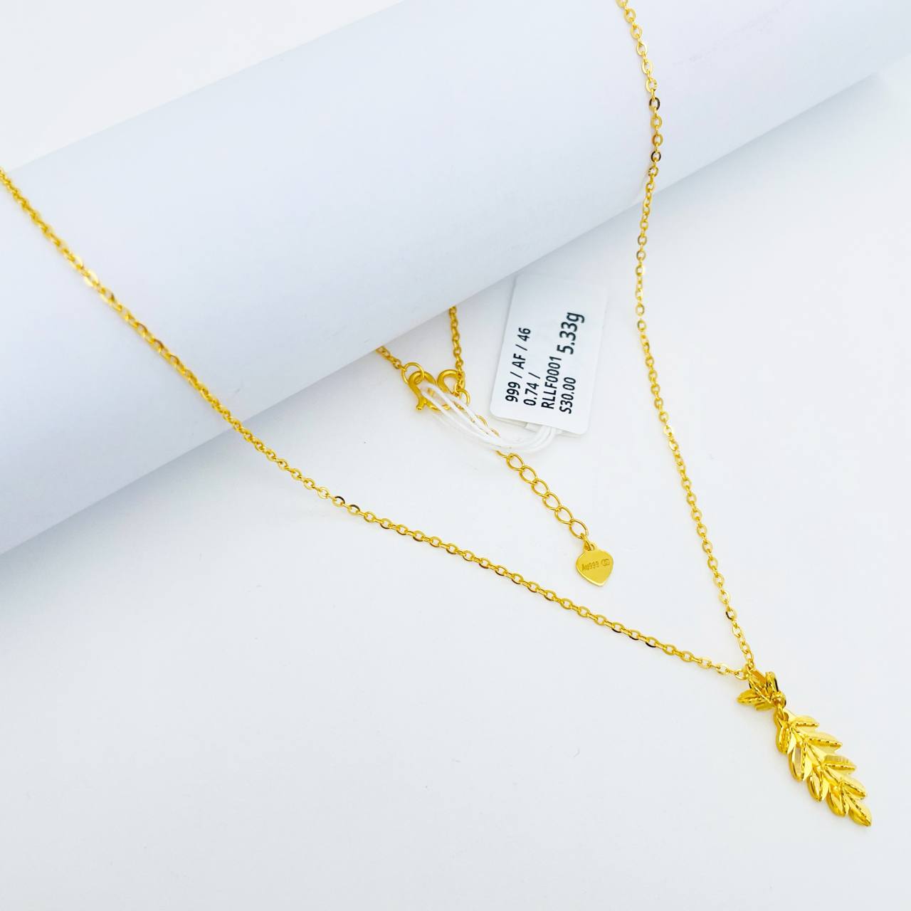 RL LEAF 足金叶子项链
