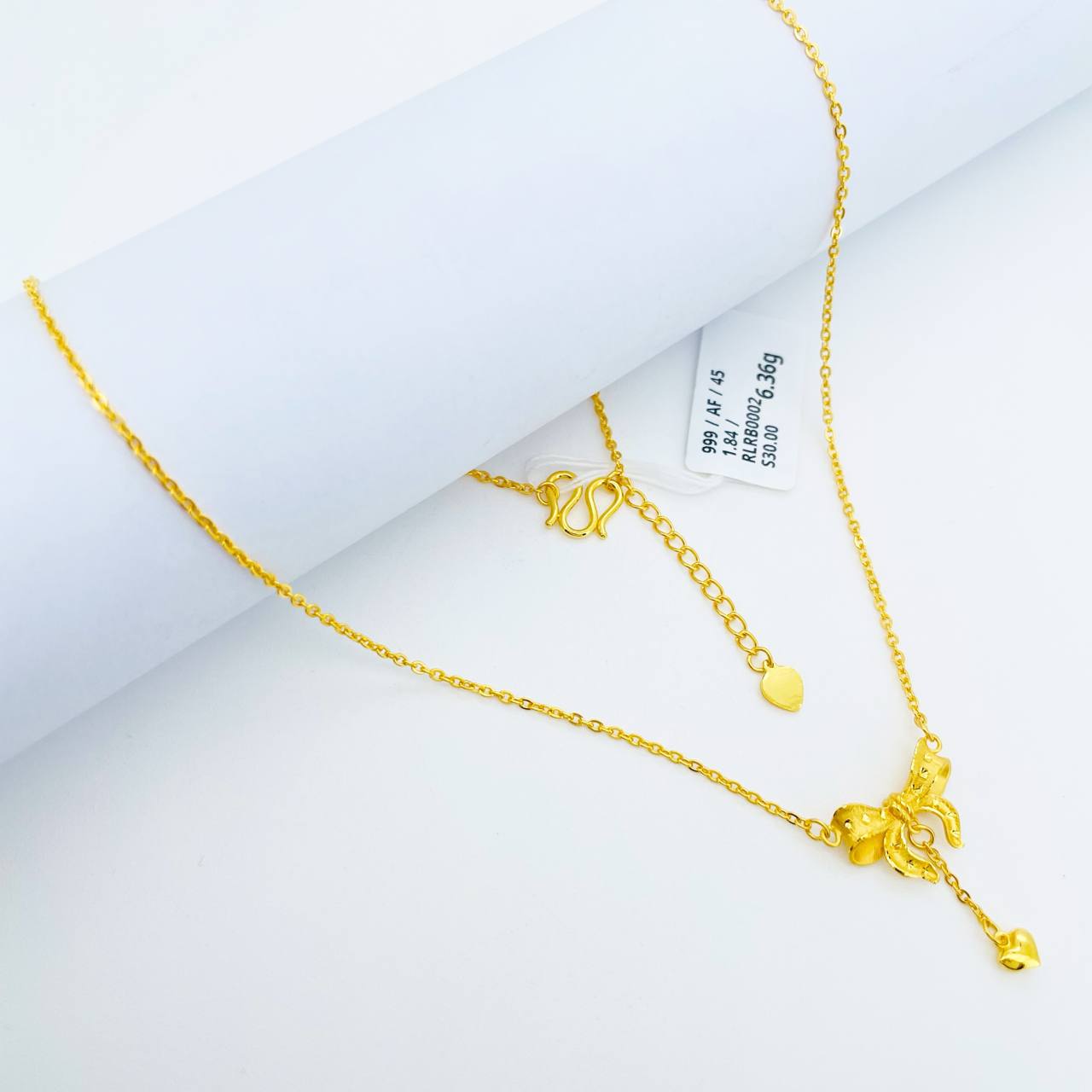 RL RIBBON 足金蝴蝶结项链
