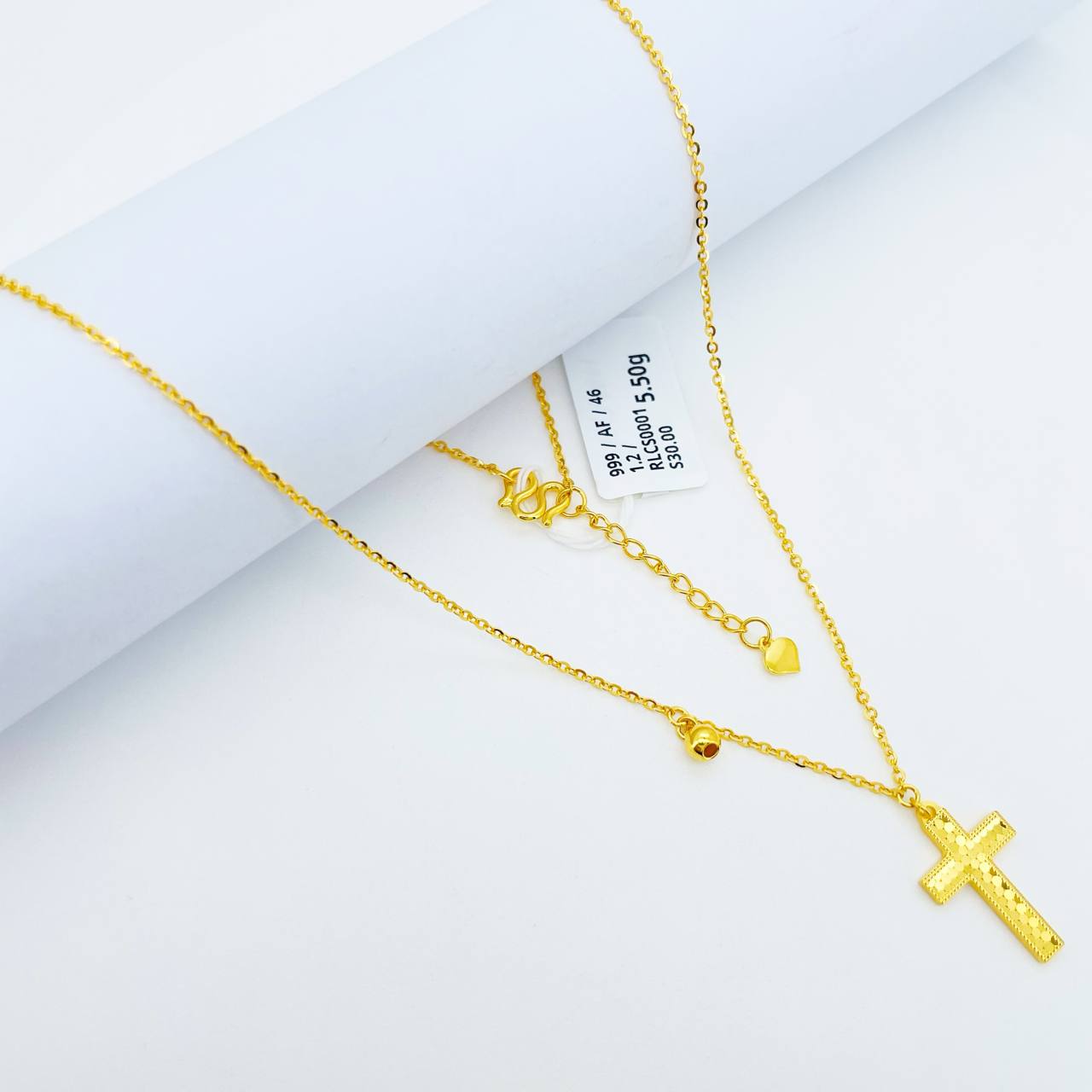 RL CROSS 足金克罗心项链