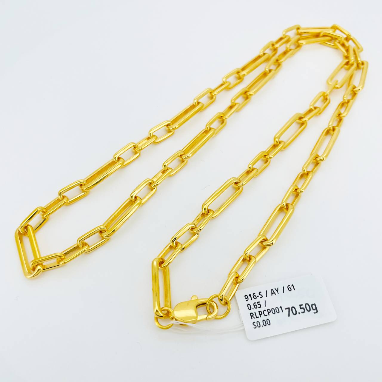 RL PAPER CLIP PADU 实心回纹针项链 thumbnail 2