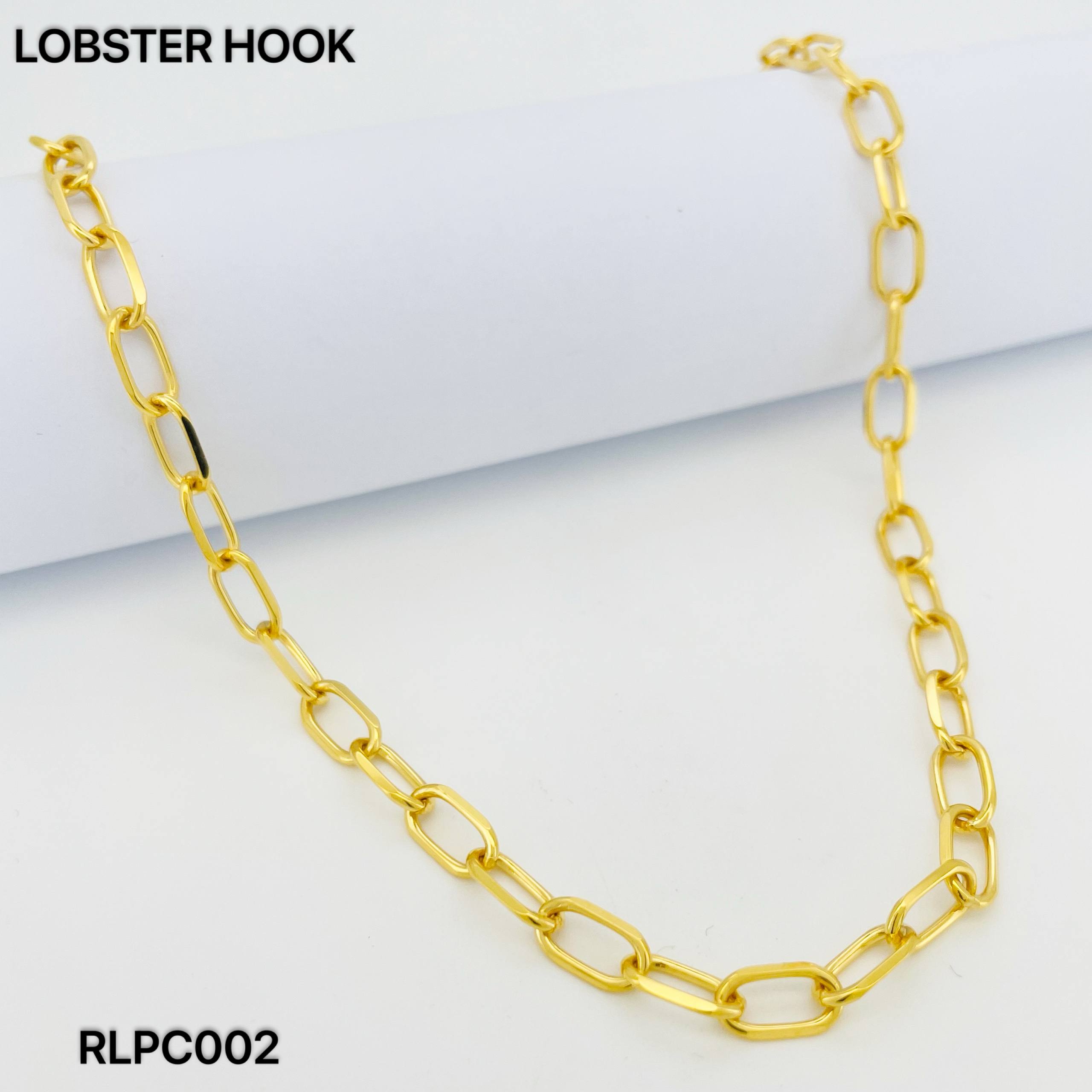 RL PAPER CLIP PADU 实心回纹针项链