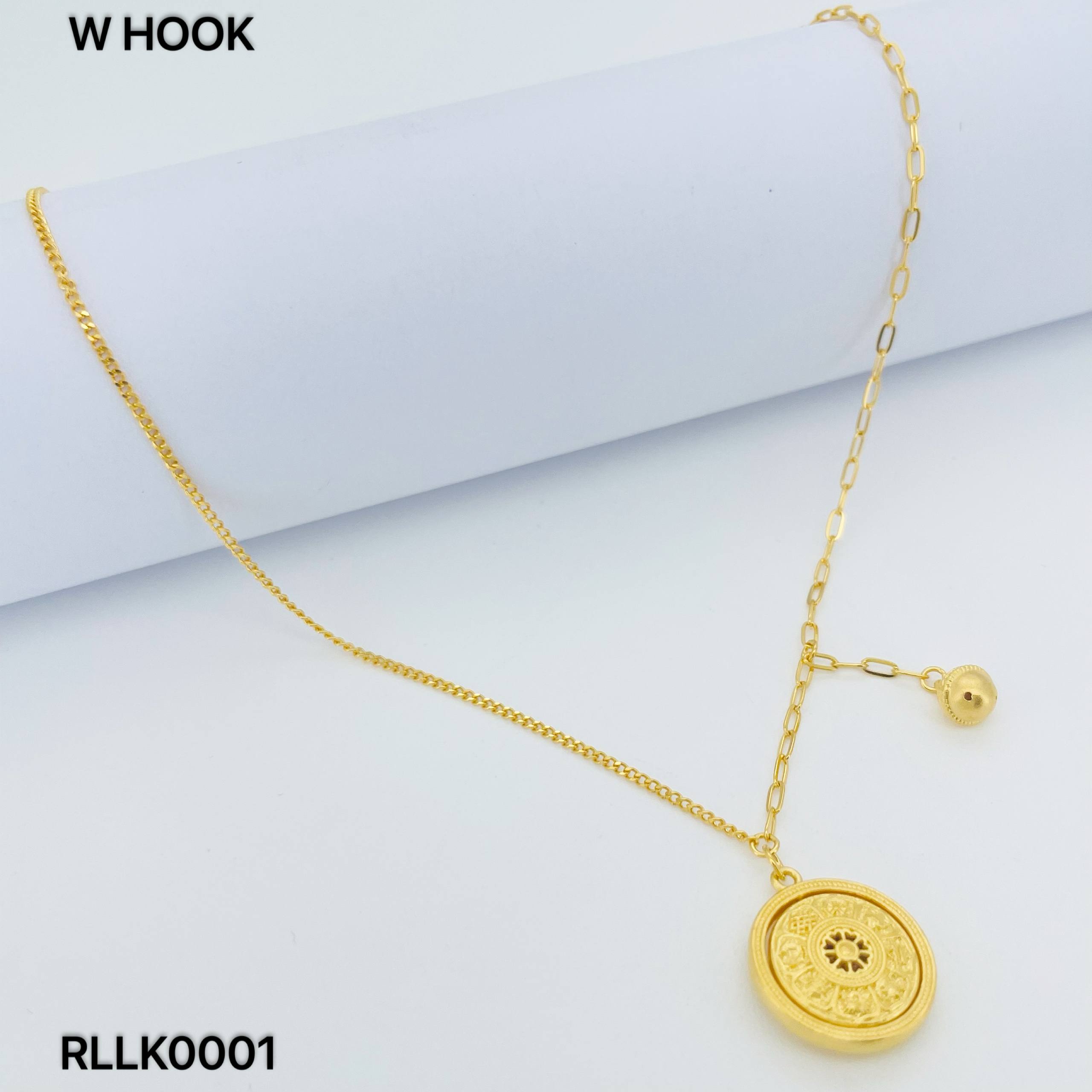 RL CHOKER LUCKY 足金旋转八宝罗盘套链