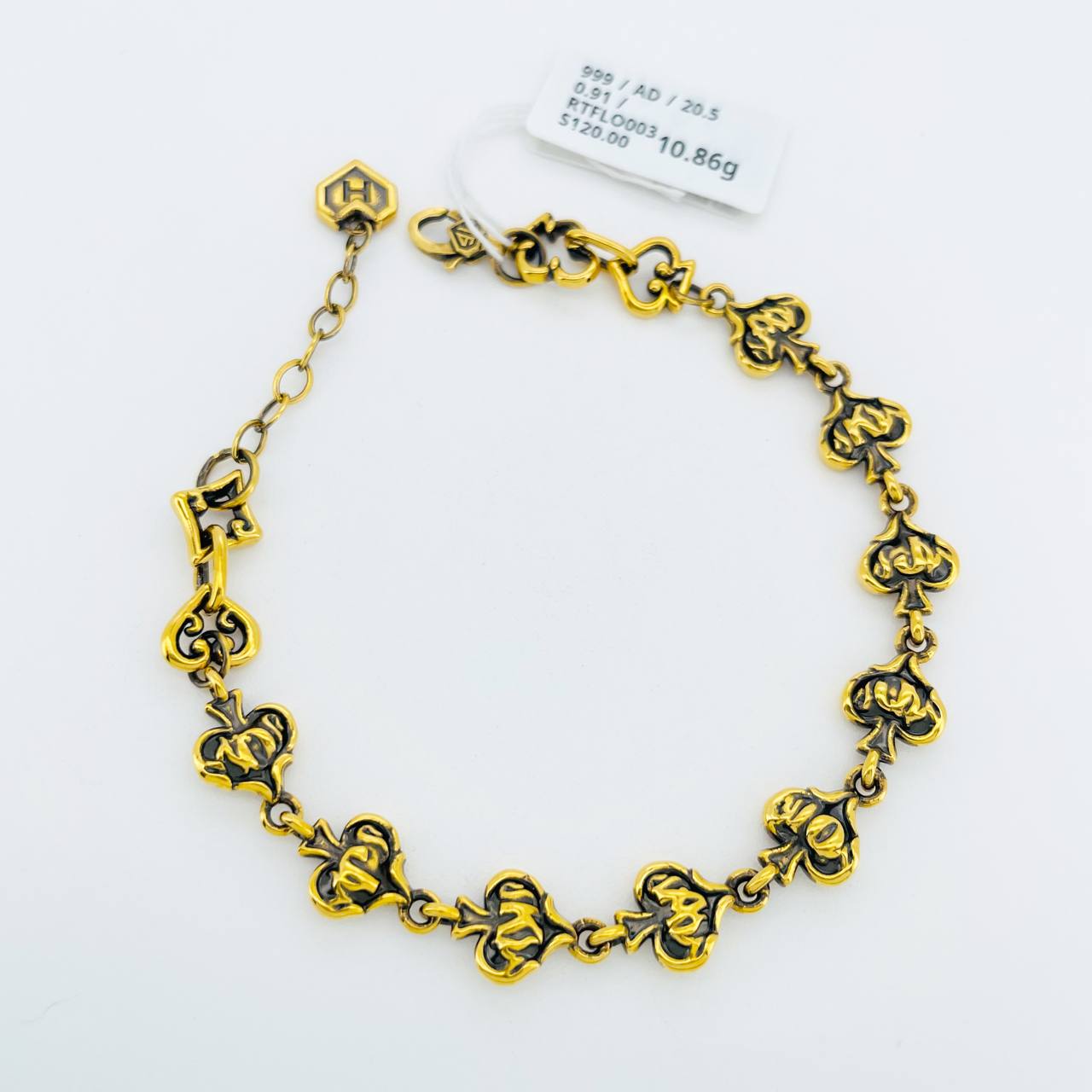 RT FESYEN LOVE 黑金爱心手链